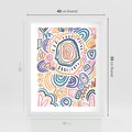 Plakat w ramie 40x50 - Eksploracja Etnicznych Granic - kolorowe etniczne wzory, tęczowe żywe kolory - rama biała