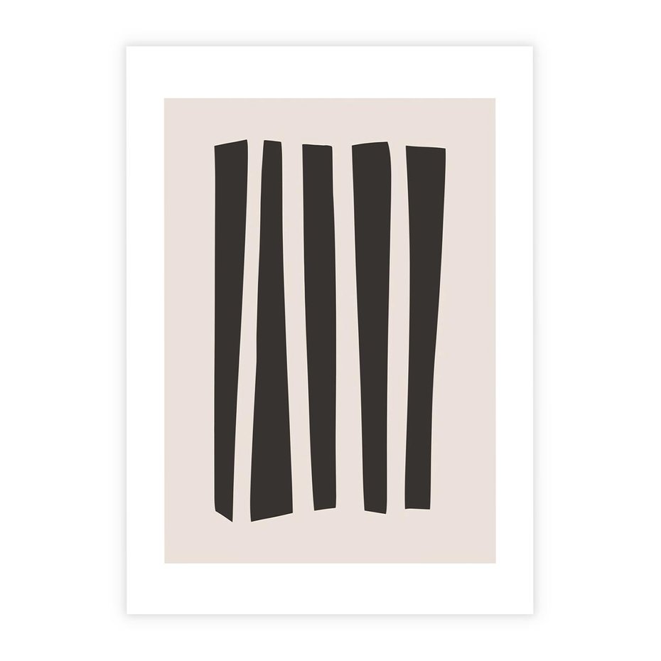 Plakat bez ramy 30x40 - Migotliwa Transformacja Form - minimalizm, czarne pasy