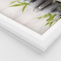 Plakat w ramie 40x50 - Spa kamienie: naturalne piękno - spa, kamienie - rama biała
