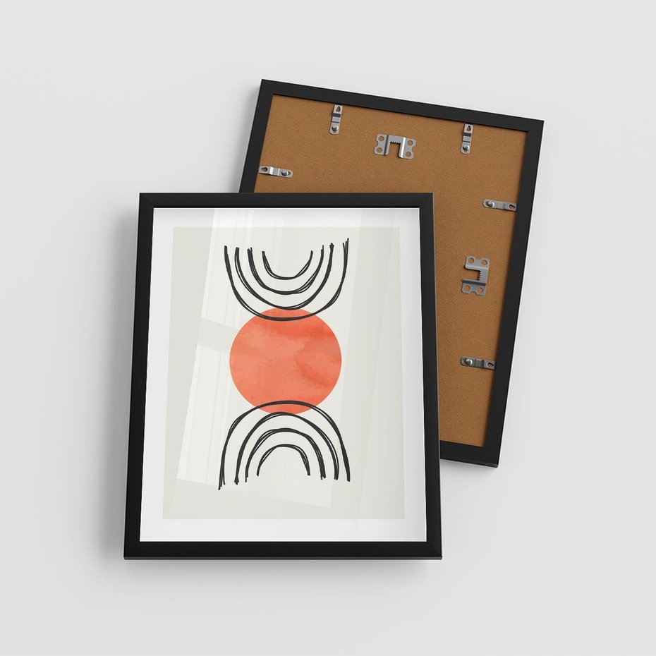 Plakat w ramie 40x50 - Lustrzane Widzenie - koło, boho styl - rama czarna