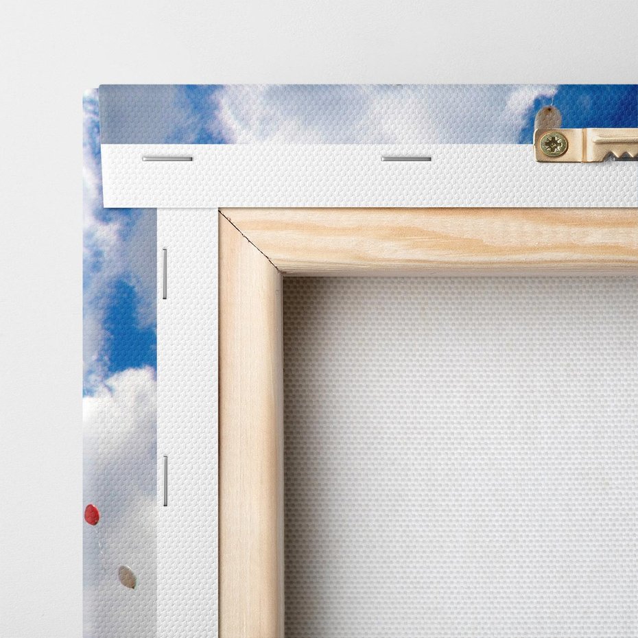 Obraz na płótnie 150x50 - Balony - Serca na niebie - balony, serca