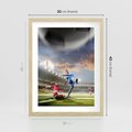 Plakat w ramie 30x40 - Ekscytacja Sportowego Świata - gol, mecz - rama drewno