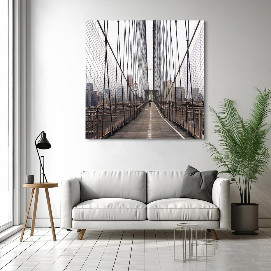 Obraz na płótnie 70x70 - Nowoczesna Linia - most, nowoczesna