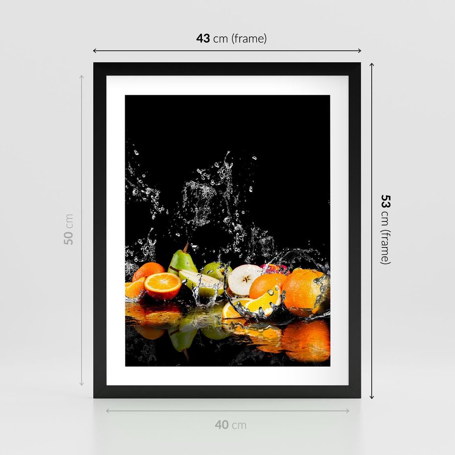Plakat w ramie 40x50 - Owoce w Restauracji - owoce, kuchnia - rama czarna