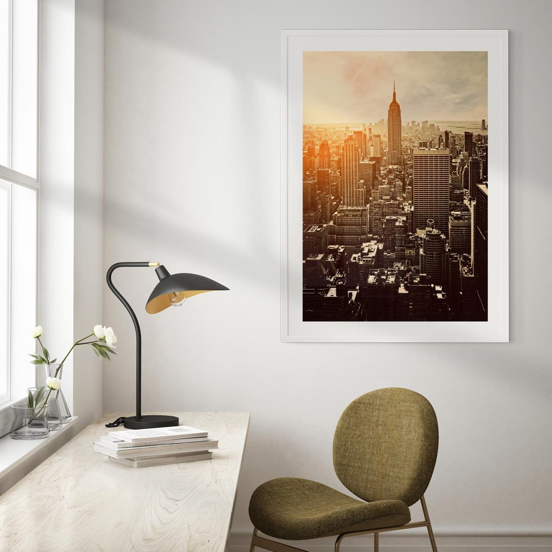 Plakat bez ramy 21x30 - Nowojorska Skyline - Manhattan, Nowy Jork