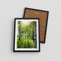 Plakat w ramie 30x40 - Lasowa Księżycowa Noc - las, drzewa - rama czarna