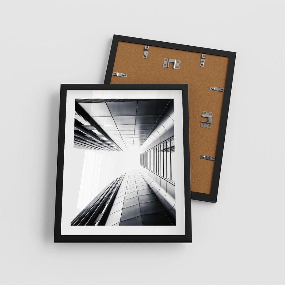 Plakat w ramie 40x50 - Architektura o Prostych Formach - architektura, proste formy - rama czarna