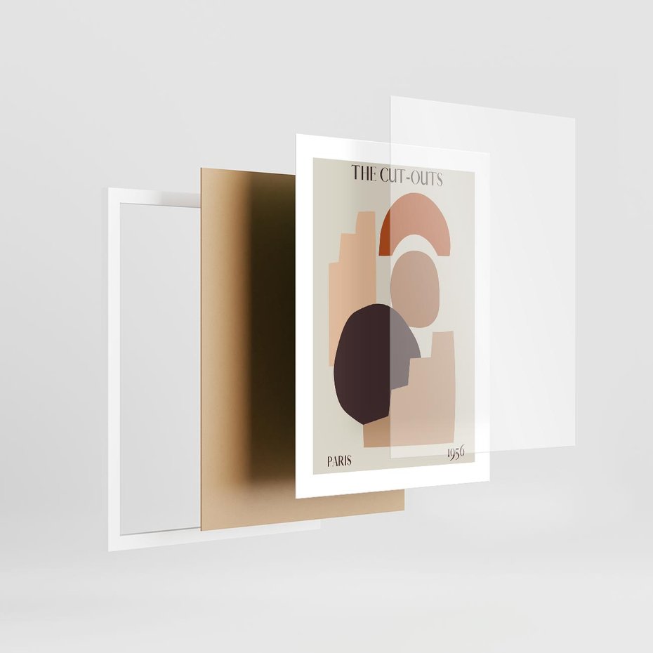 Plakat w ramie 30x40 - Boho Urok: Plakat z Kolorem Ziemi i Typografią - boho grafika, kolory ziemi - rama biała