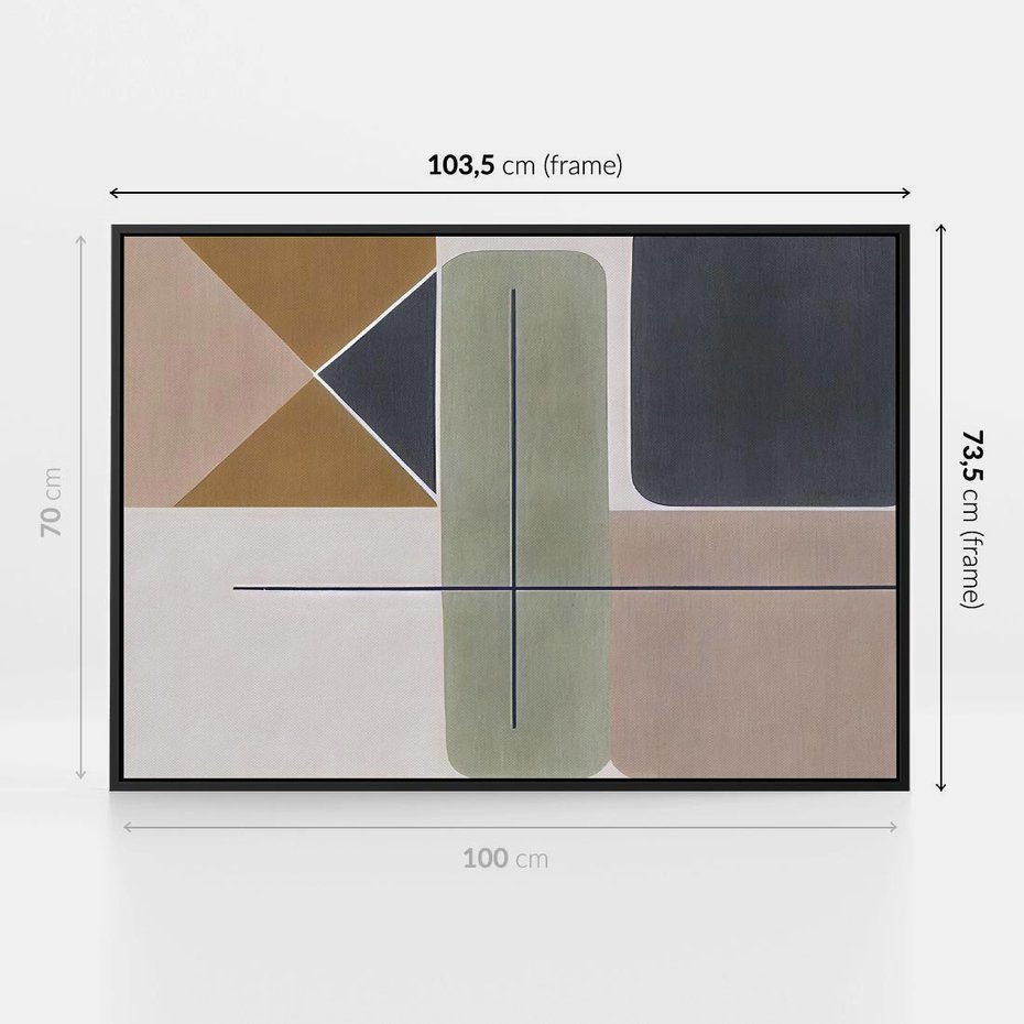 Obraz w ramie 100x70 - Sztuka Abstrakcji - geometryczne kształty, kolorowe prostokąty - rama czarna