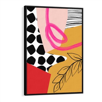 Obraz w ramie 70x100 - Księga Form i Plam - abstrakcyjna kompozycja, różne tekstury - rama czarna