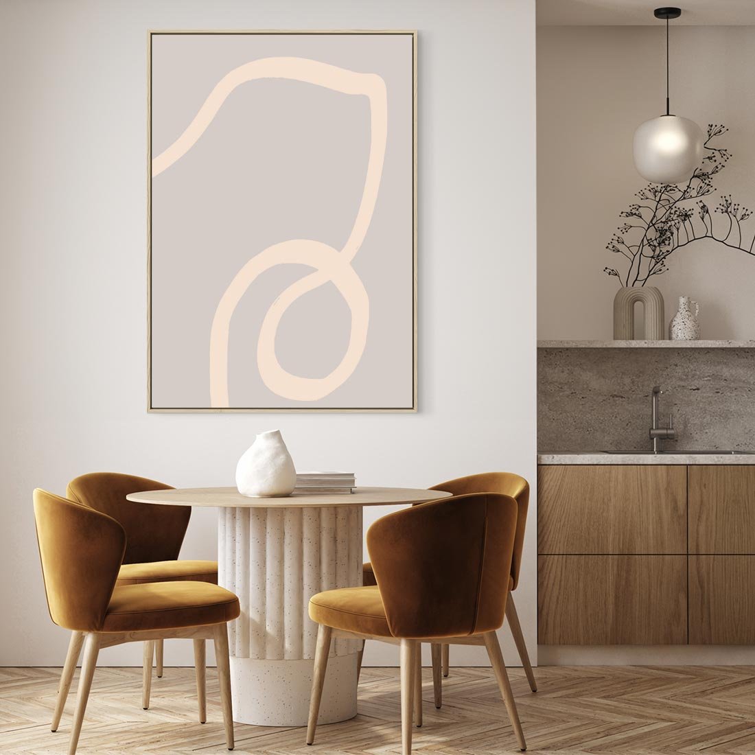 Obraz w ramie 80x120 - Wystylizowana Rewolucja - minimalistyczny obraz, nowoczesny - rama drewno