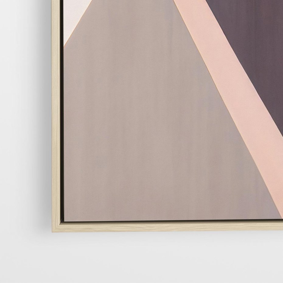 Obraz w ramie 80x80 - Trójkąty Wnętrz - abstrakcja, geometryczne kształty - rama drewno