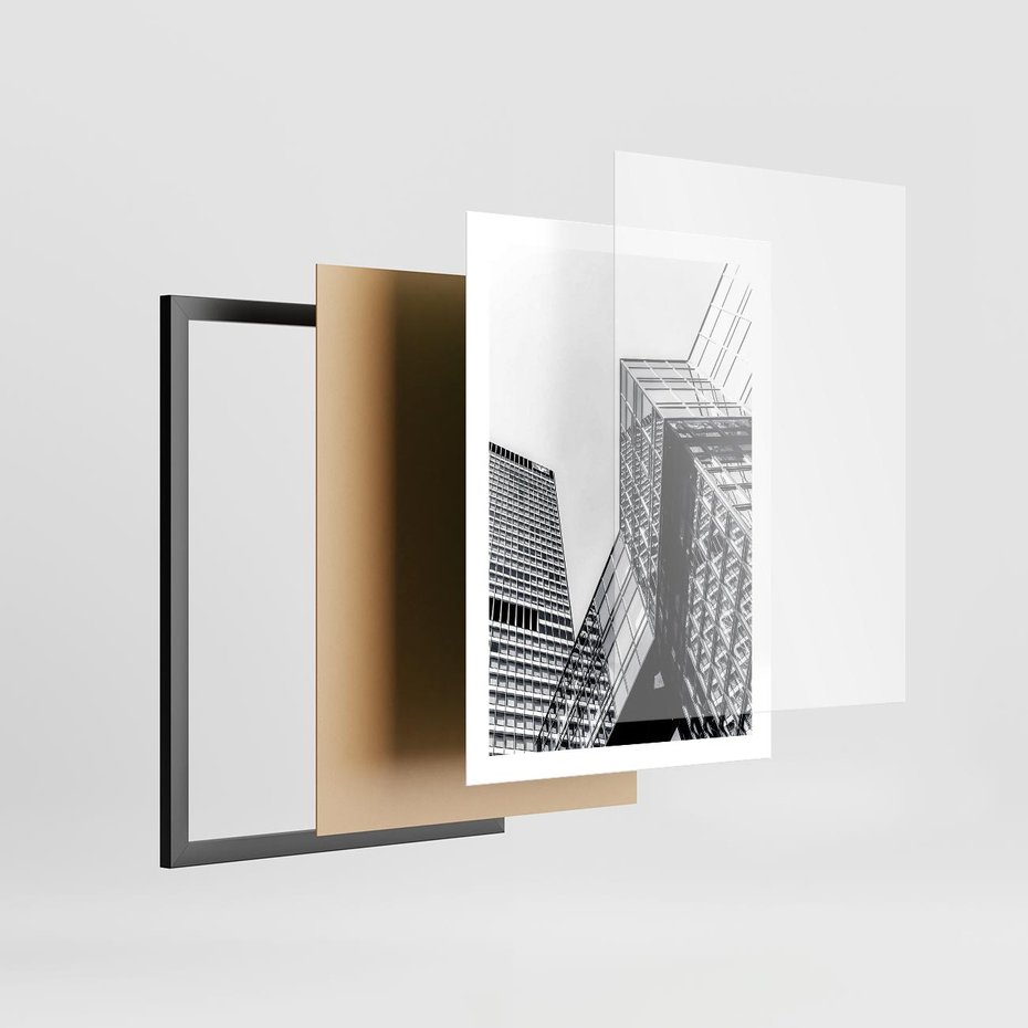 Plakat w ramie 50x70 - Fotografia Wieżowców - architektura, budynki - rama czarna