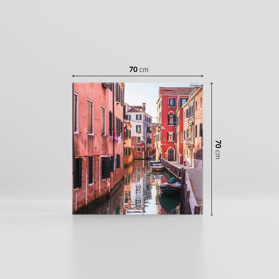 Obraz na płótnie 70x70 - Przejażdżka gondolą przez Wenecję - Wenecja, kanały