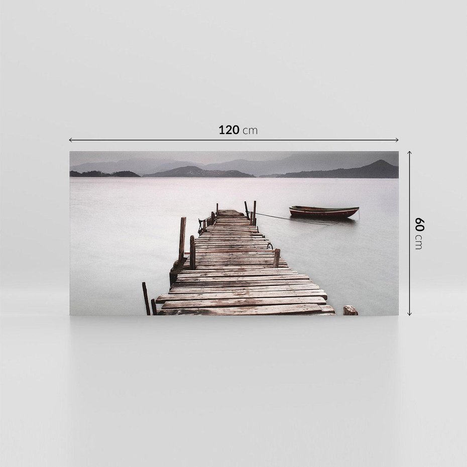 Obraz na płótnie 120x60 - Spokój nad Jeziorem - pomost, jezioro