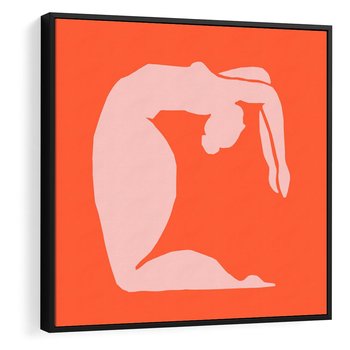 Obraz w ramie 50x50 - Antyczna Godzina - abstrakcja, kobieca sylwetka - rama czarna