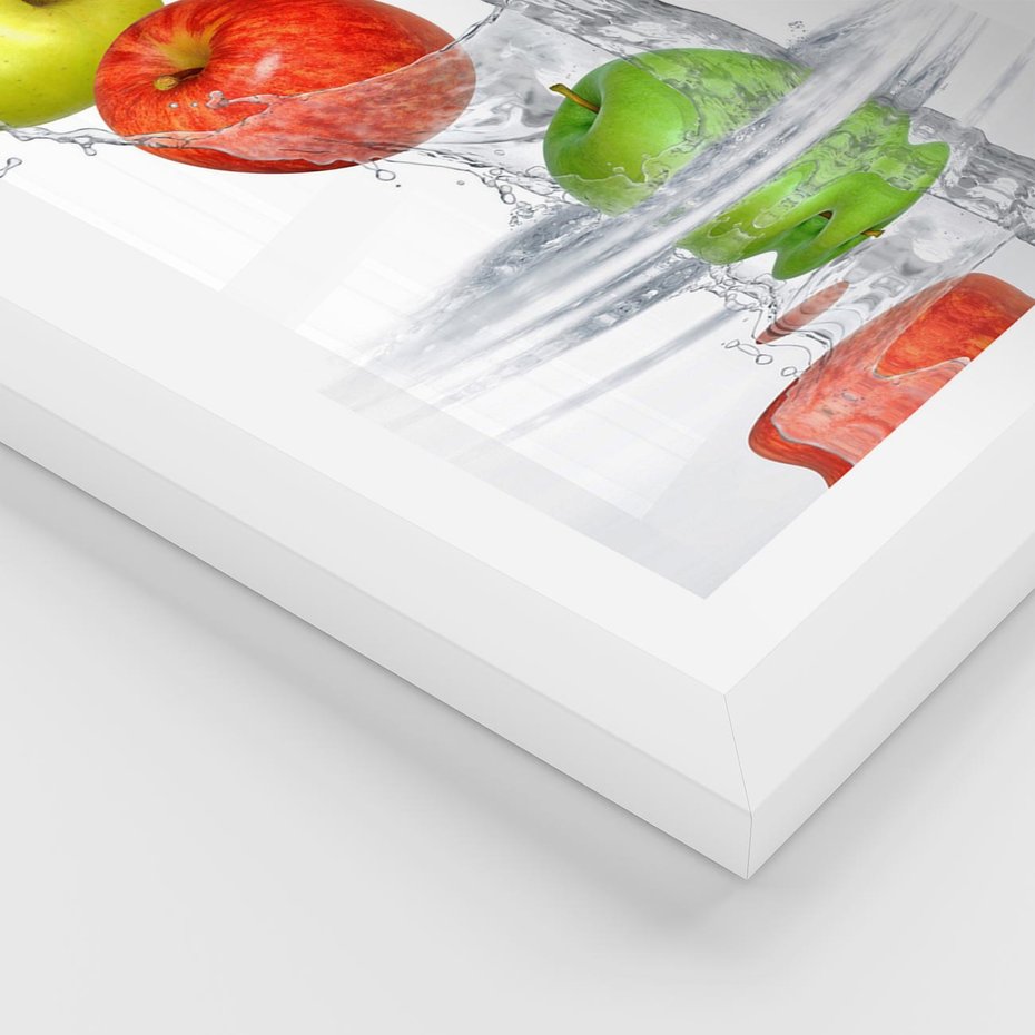 Plakat w ramie 50x70 - Jabłkowa Fantazja - owoce, jabłka - rama biała