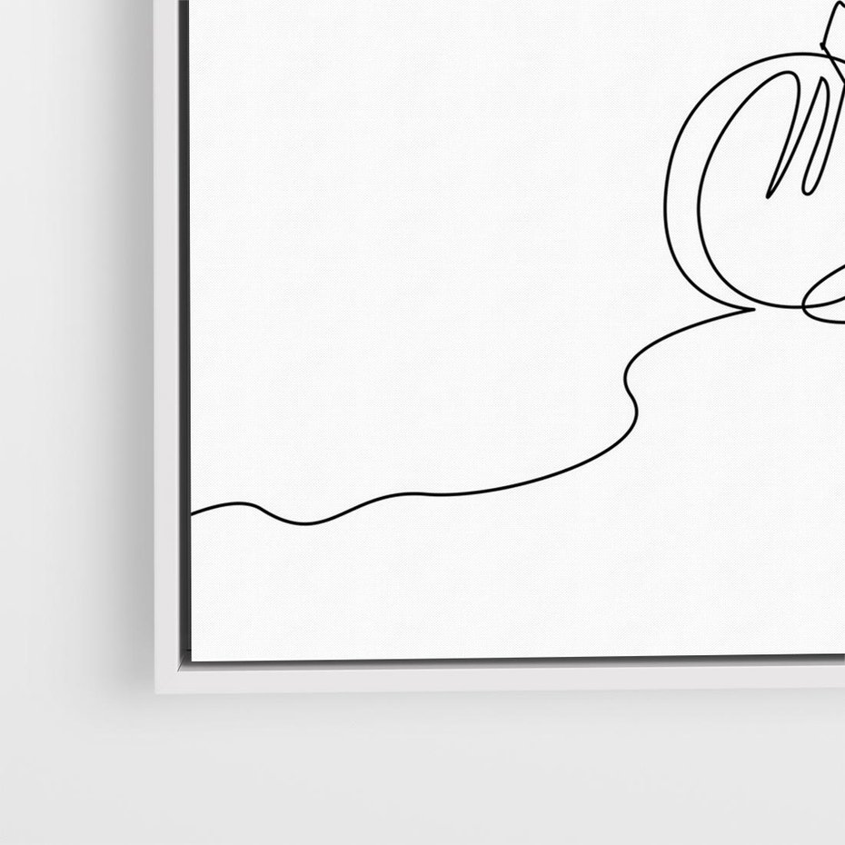 Obraz w ramie 80x80 - Minimalistyczna Przejażdżka - szkic, minimalizm - rama biała