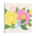 Obraz na płótnie 40x40 - Kwiatowy Uśmiech - kwiaty, akwarela