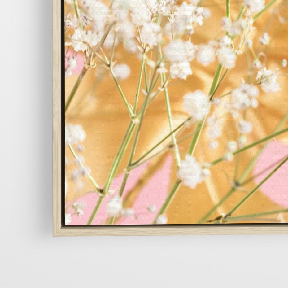 Obraz w ramie 100x70 - : Elegancja w Złocie - złote, liście - rama drewno