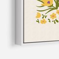 Obraz w ramie 70x100 - Kwiatowe Przenikanie - kwiaty, sztuka nowoczesna - rama biała