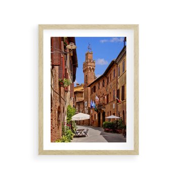 Plakat w ramie 50x70 - Urok włoskich uliczek - włoskie, uliczki - rama drewno