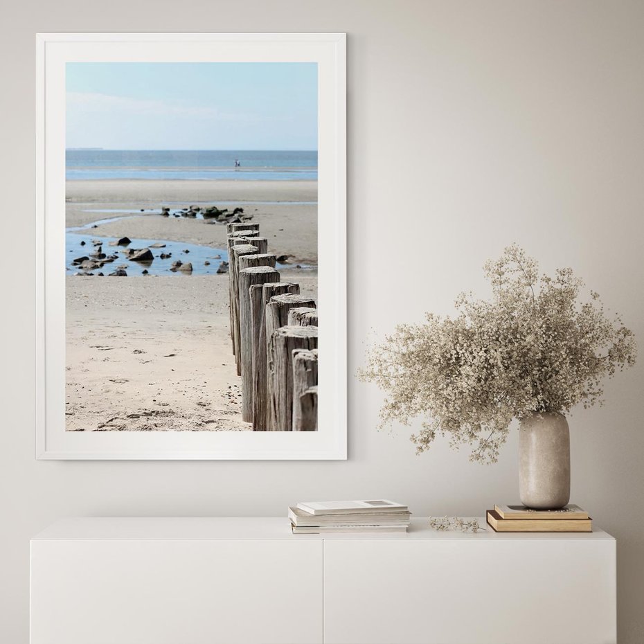 Plakat bez ramy 21x30 - Fale na falochronie nad morzem - morze, falochron