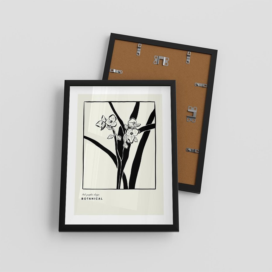 Plakat w ramie 30x40 - Symfonia kwiatowej ekspresji - kwiat, grafika - rama czarna