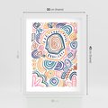 Plakat w ramie 30x40 - Eksploracja Etnicznych Granic - kolorowe etniczne wzory, tęczowe żywe kolory - rama biała