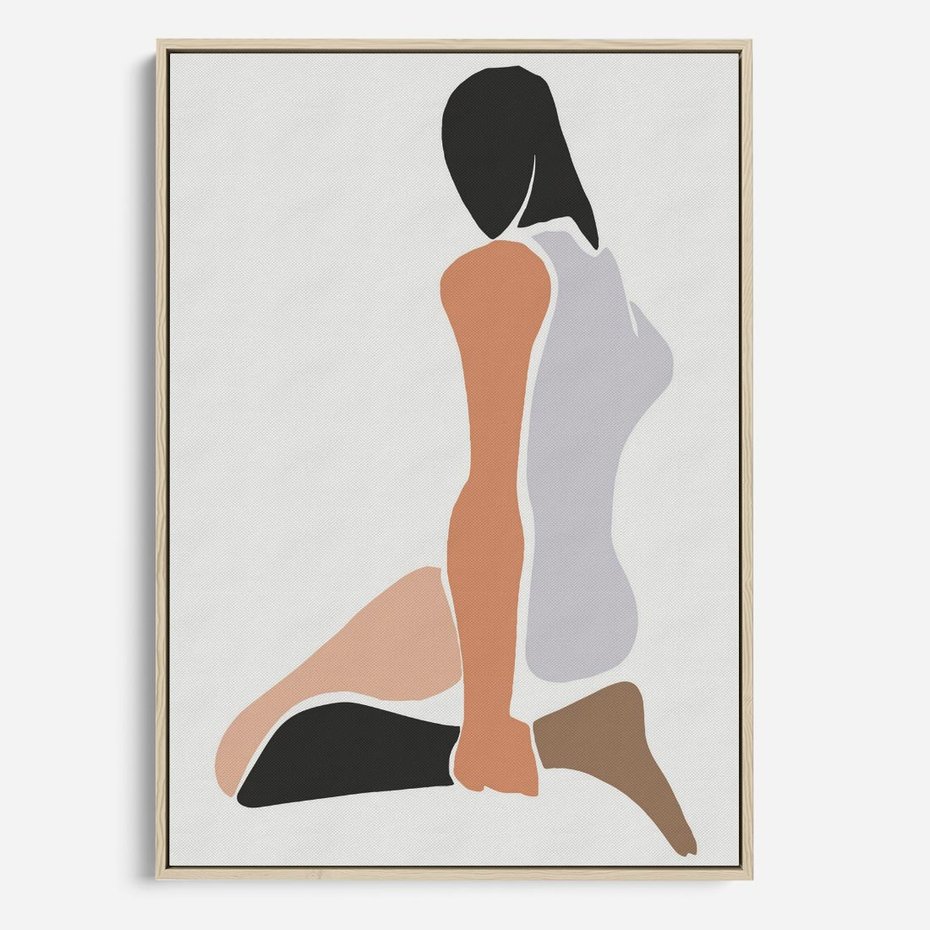 Obraz w ramie 50x70 - Widok Abstrakcyjny - abstrakcyjny obraz, minimalizm - rama drewno