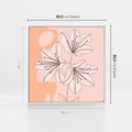Obraz w ramie 80x80 - Kwiatowa Harmonia - minimalistyczny plakat, pudrowe kwiaty - rama biała