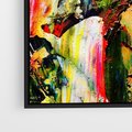 Obraz w ramie 70x50 - Szalejące ognie kolorów - abstrakcja, farby olejne - rama czarna