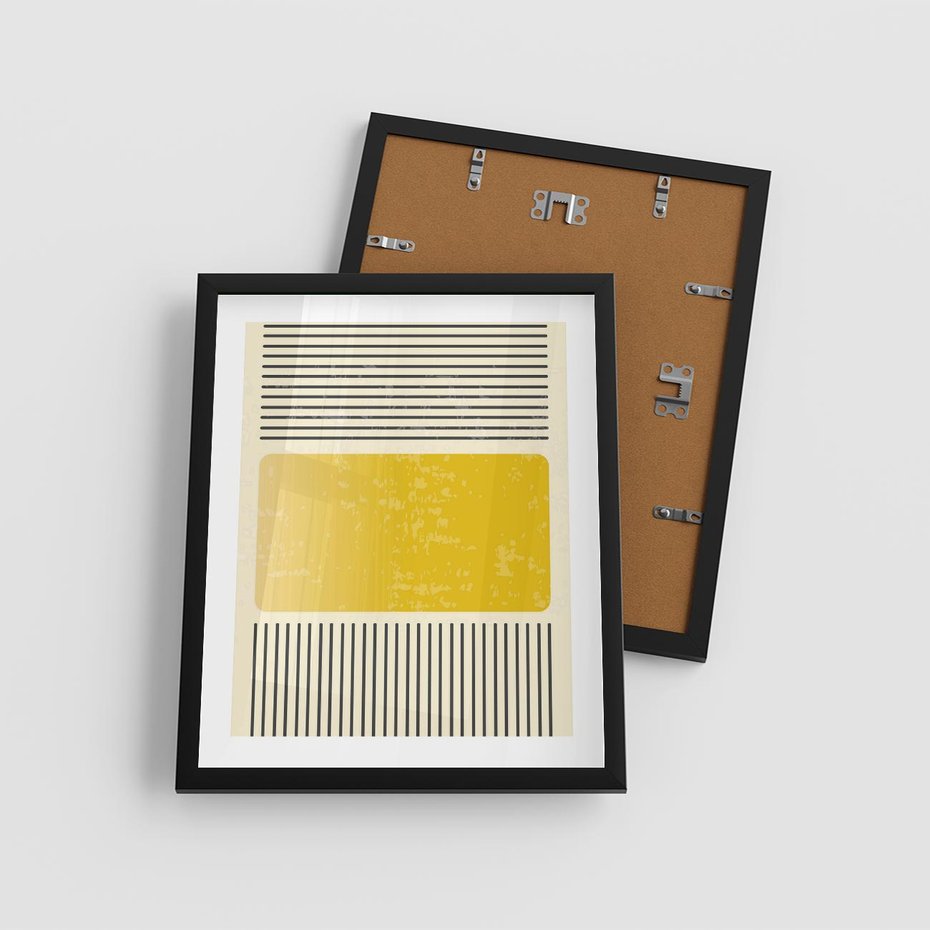 Plakat w ramie 40x50 - Geometryczna Harmonia - geometria, nowoczesny plakat - rama czarna