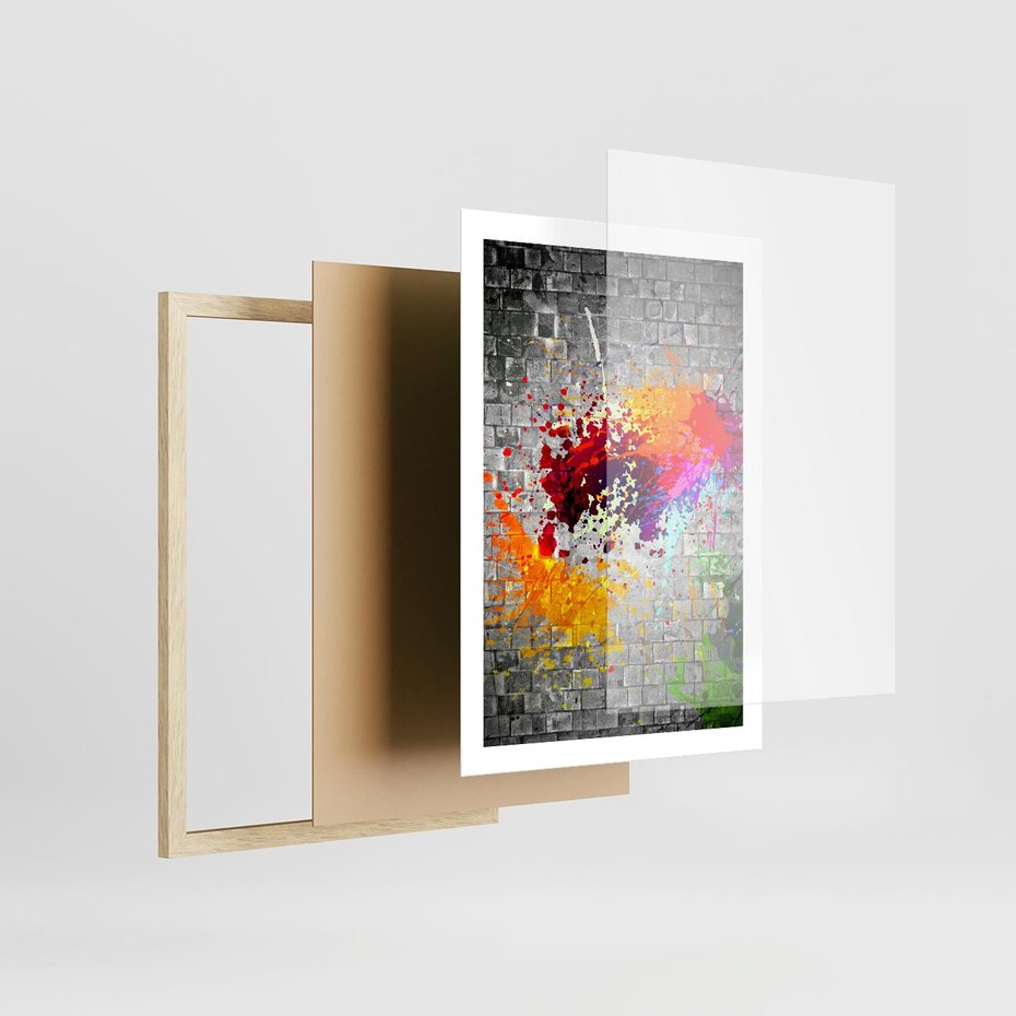 Plakat w ramie 50x70 - Ekspresja Graffiti - farba, graffiti - rama drewno