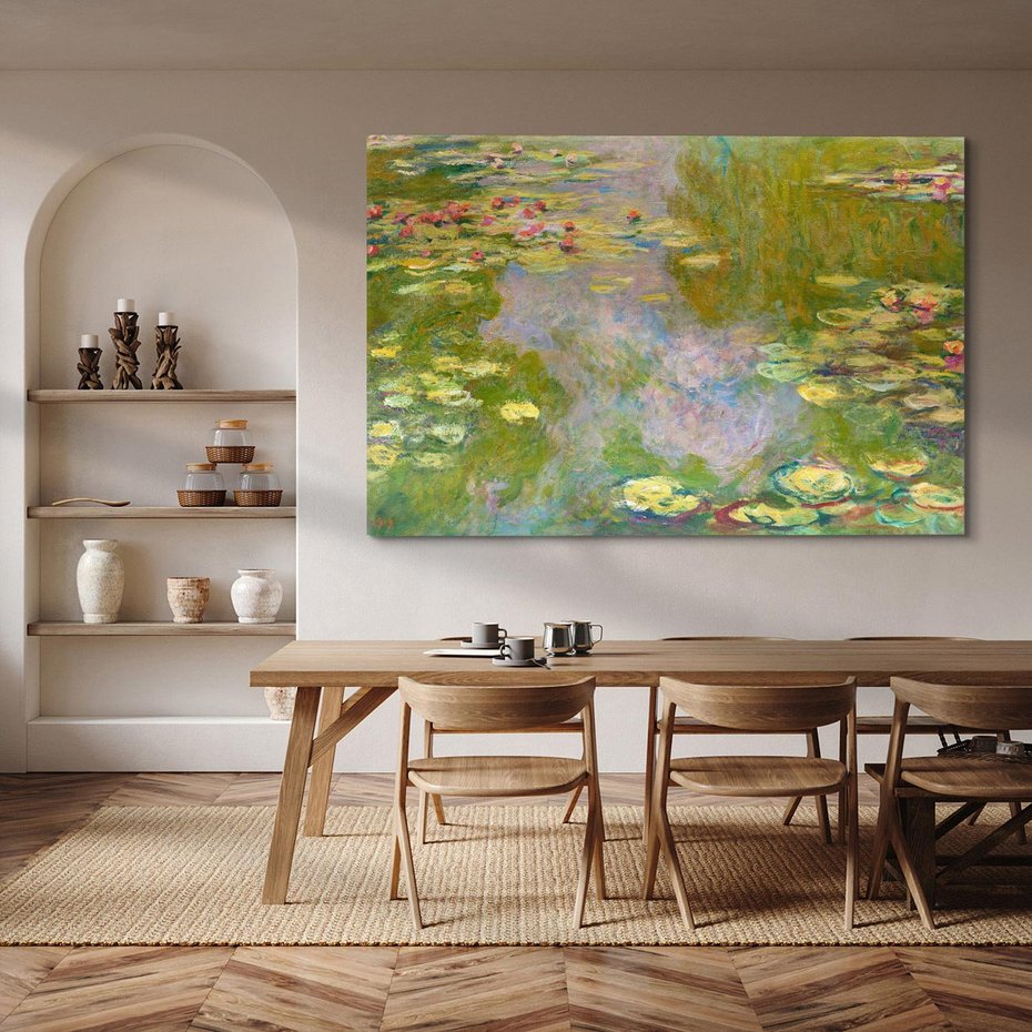 Obraz na płótnie 120x80 - "Lilie wodne" (1919), Claude Monet - Reprodukcja - reprodukcja, obraz na płótnie