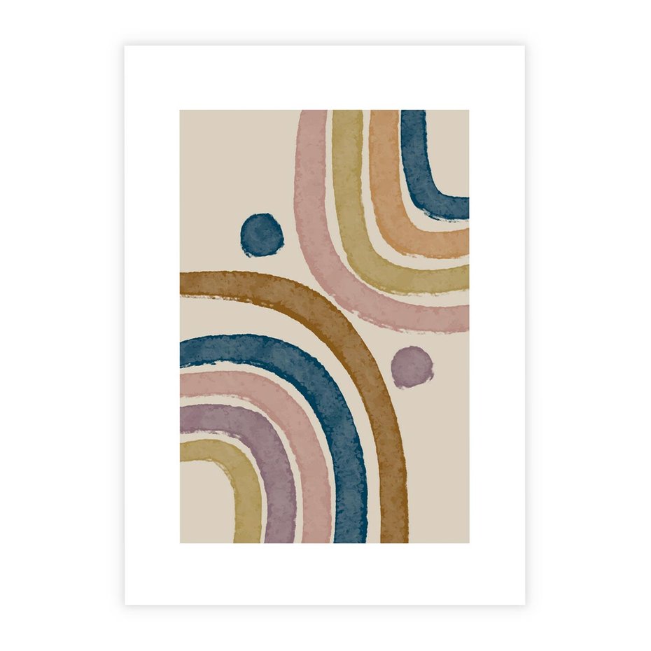Plakat bez ramy 50x70 - Kształtujące Inspiracje - abstrakcyjne tęcze, kompozycja