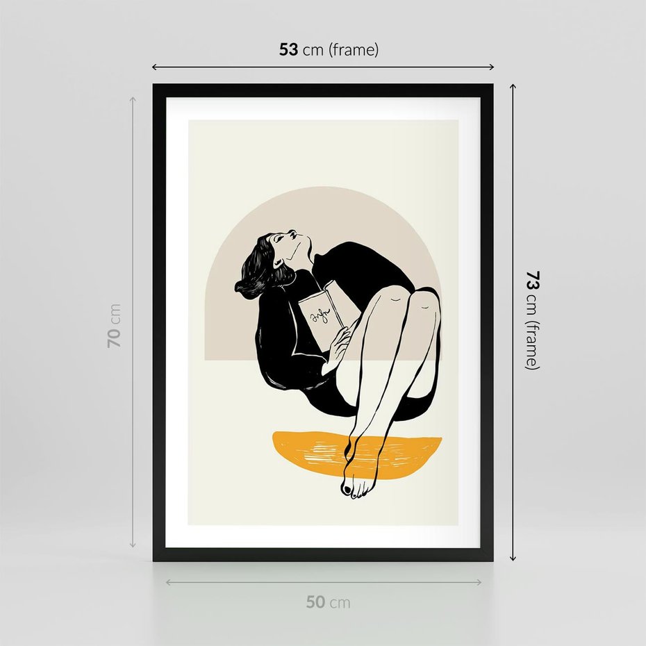 Plakat w ramie 50x70 - Kształt Kobiecego Portretu - grafika, kobieta - rama czarna