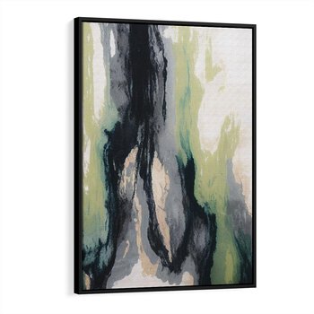 Obraz w ramie 50x70 - Sfumowane zmysły artysty - rozmyte kolory, zieleń - rama czarna