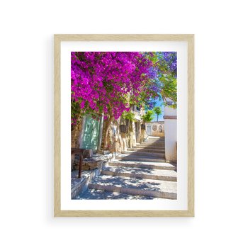 Plakat w ramie 50x70 - Urok Zaklętej Przestrzeni - uliczka, perspektywa - rama drewno