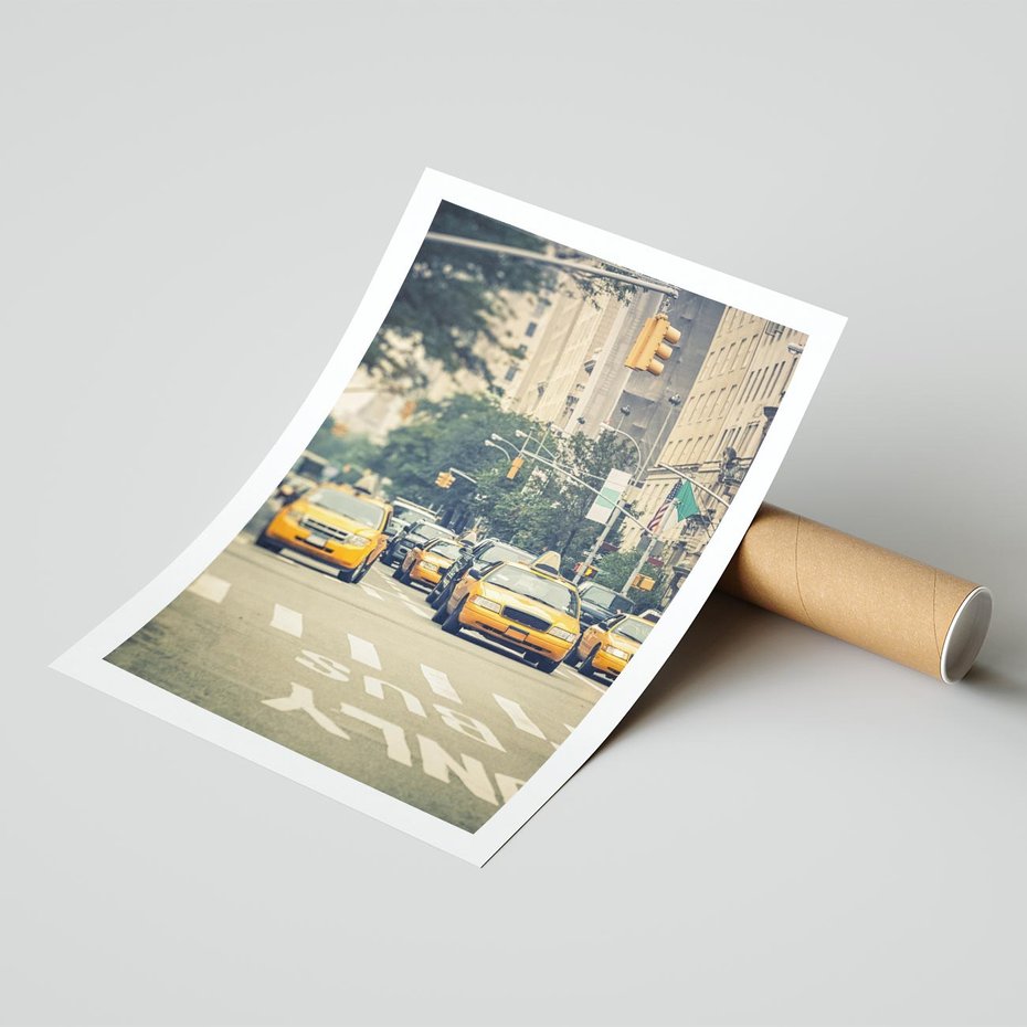 Plakat bez ramy 30x40 - Miasto Taksówek - taksówki, miasto