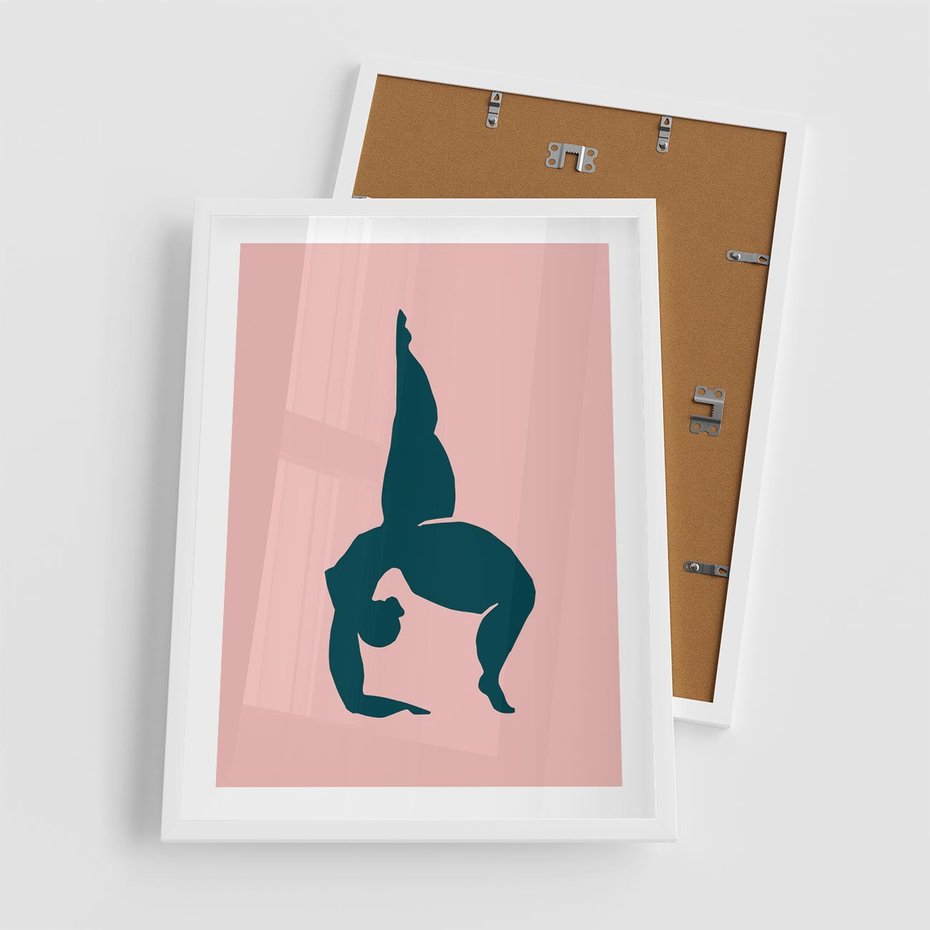 Plakat w ramie 50x70 - Zaklęte Wzory - abstrakcja, kobieca sylwetka - rama biała