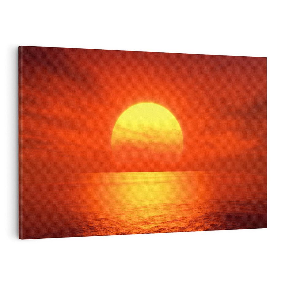 Obraz na płótnie 120x80 - Słońce nad morzem - słońce, morze