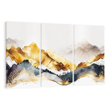 Obraz na płótnie 120x80 - Złote Góry - akwarela, graficzne góry