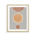 Plakat w ramie 40x50 - Taniec Linii - abstrakcyjna nowoczesna sztuka, koła okręgi - rama drewno