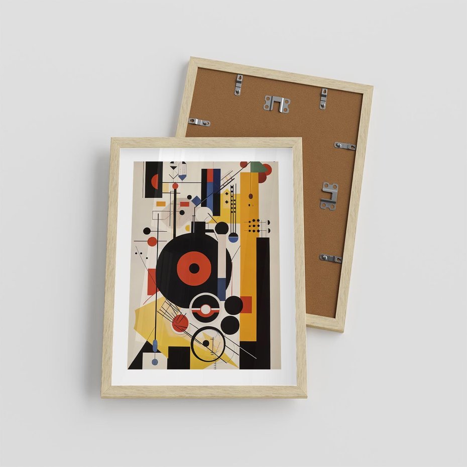 Plakat w ramie 30x40 - Wnętrza Refleksyjnego Światła - modernistyczny obraz, styl bauhaus - rama drewno