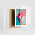 Plakat w ramie 40x50 - Kolorowe Odsłony Inspiracji - abstrakcyjny obraz, olejny - rama biała