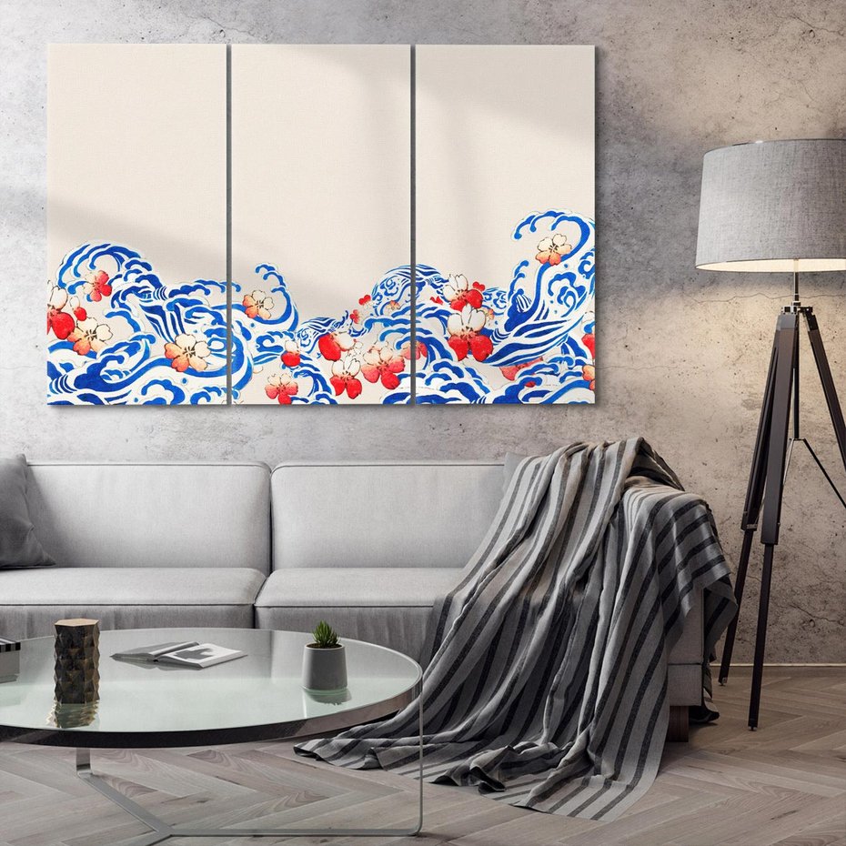 Obraz na płótnie 120x80 - Japońska Harmonia: Falujące Kwiaty - japonia, orientalne kwiaty wiśni
