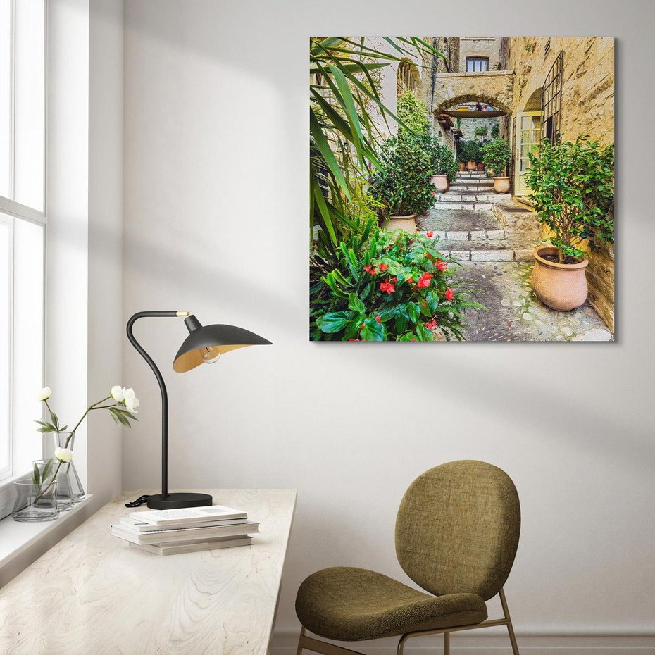 Obraz na płótnie 50x50 - Perspektywa uliczki malownicza - uliczka, perspektywa