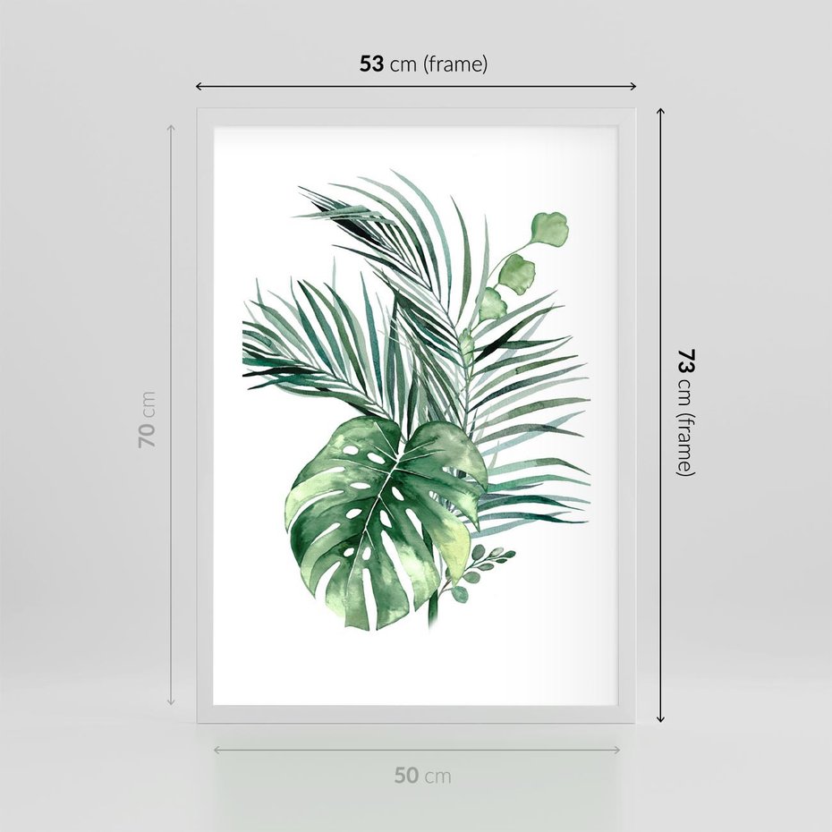 Plakat w ramie 50x70 - Przyjemność Złotej Natury - złote, liście - rama biała