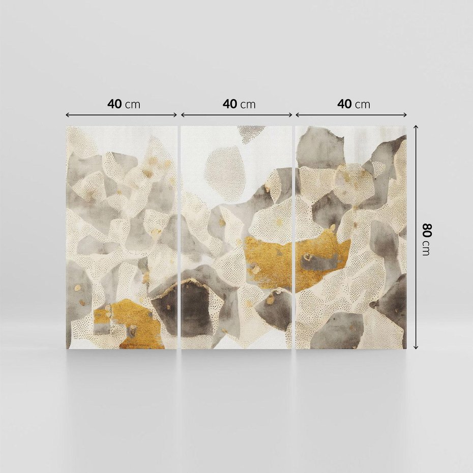 Obraz na płótnie 120x80 - Nowoczesne Złoto i Szarość - plamy, złoto